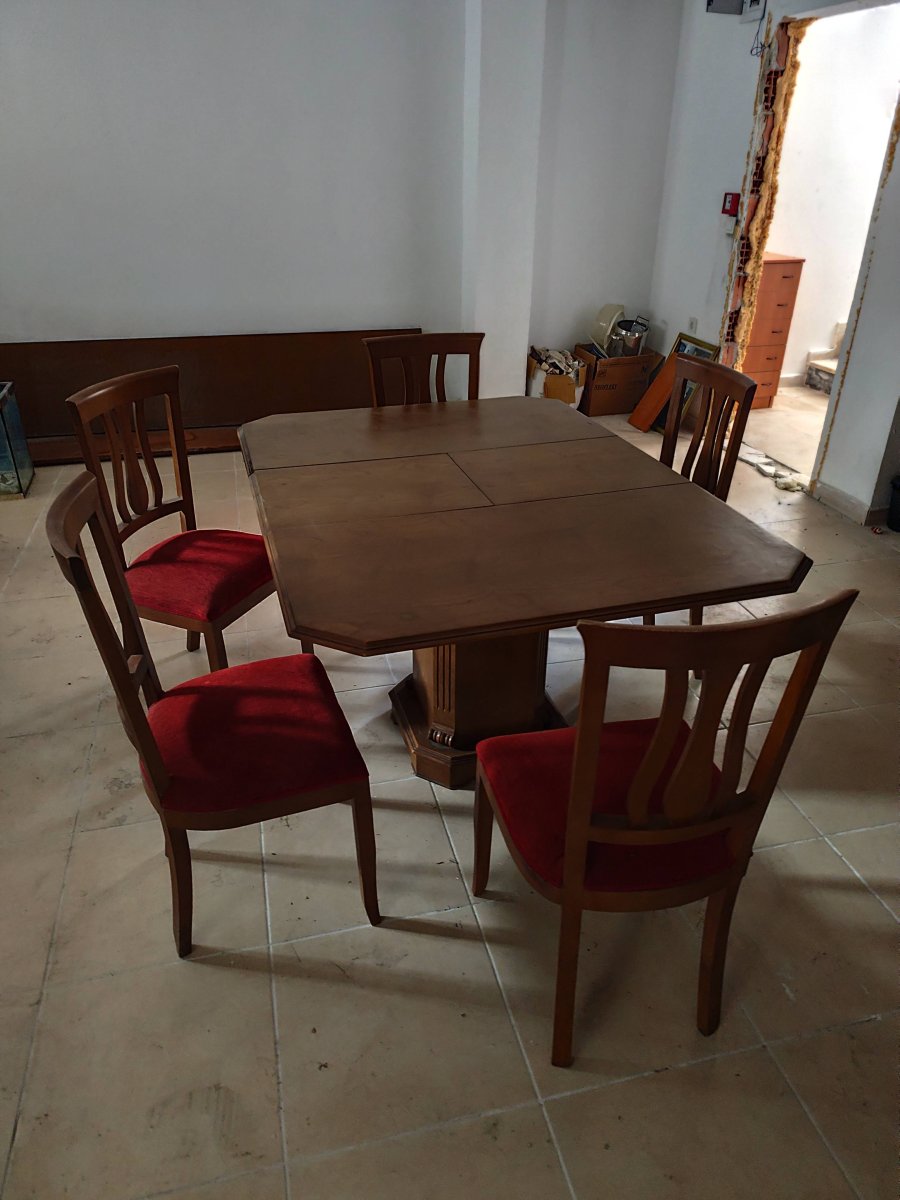 Takasly | Açılır Kapanır Ahşap Yemek Masası + 5 Sandalye | Sağlam ve Temiz